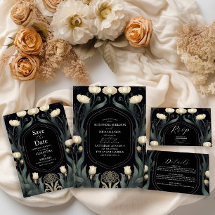 Dekorative Hochzeit europäischer floraler Jugendst RSVP Karte