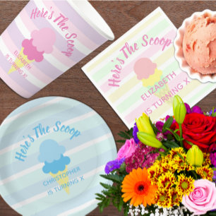 Hier ist der Scoop Ice Cream Summer Boy zum Geburt Pappteller