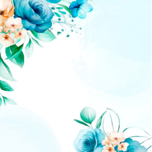 Aquamarin und Pfirsichfarben Florals Paare Dusche Einladung