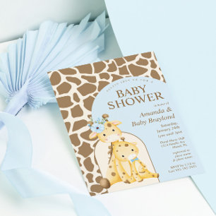 Boy Giraffe Baby Shower Einladung
