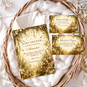 Whimsikalische Botanische Boho-Baby-Party Einladung