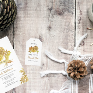 Wasserfarbe Pumpkin Fall Pink Babyduschkarte Einladung