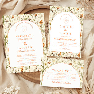 Vintage-Garten Blumenhochzeit Dankeskarte