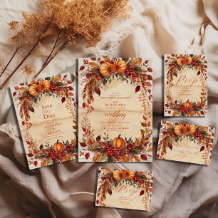 Fall Floral Pumpkin Rustikale Hochzeit Save The Date