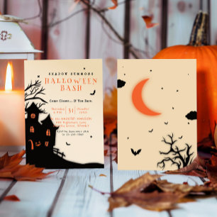 Spooky Halloween Graveyard Silhouette Party Einladung