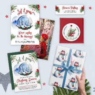 Niedlicher Weißer Roter Schneemann Weihnachten Win Geschenkpapier