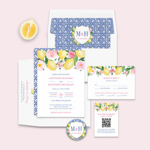 QR Code Lemons Pink Wedding Online UAWG Begleitkarte