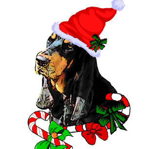 Black and Tan Coonhound Weihnachtsgeschenke Feiertagskarte