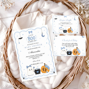 Blue Little Boo ist bald fällig Halloween Baby Sho Einladung