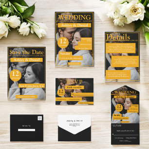 Elegante Chic Magazine Style Romantisches Foto Hoc Save The Date