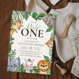 Wild One Safari Animals Boy Baby Shower Runder Aufkleber