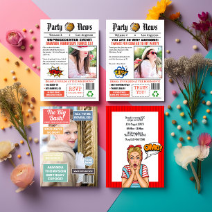 Pop Art Comic Geburtstagsparty Einladung