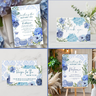 Etwas Blau bevor ich Hydrangea-Brautparty Runder Aufkleber