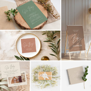 Moderne Drehbuch-Verlosung für grüne Babydusche Visitenkarte