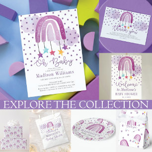 Bücher für Baby Lila Rainbow Baby Dusche Begleitkarte