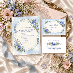 Blaue Wildblumen-Baby-Party Serviette