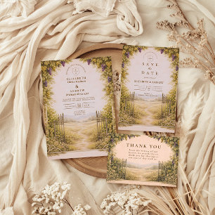Ländliche Traubengarten-Hochzeit auf dem Land Dankeskarte