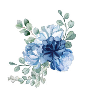 Navyblaue Florale Wasserfarben-Pfingstrosen-Hochze Gästebuch