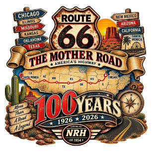 Route 66 100 Jahre Mother Road Vintage Herren T-Sh T-Shirt