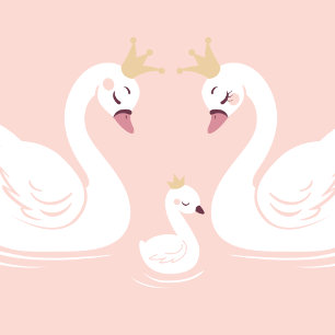 Swans Baby Shower Bird mit Crown Co-Ed Peach Einladung