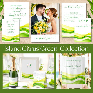 Insel-Zitrus Grün & Gelb Hochzeit Danke