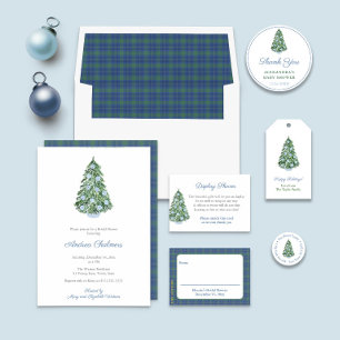 Elegantes handgemaltes Holidays Tree Brautparty Einladung