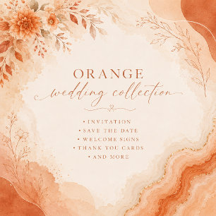 Tropische Orange Hibiskus Hochzeit   Einladung