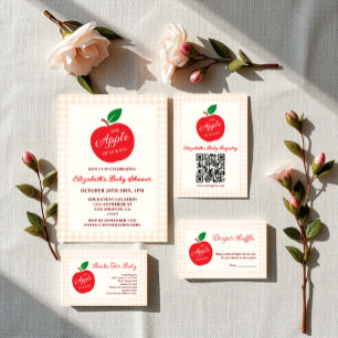 Der Apfel unserer Babydusche Begleitkarte