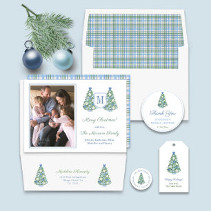 Elegant Blue Chinoiserie Frohe Weihnachten 6 Foto