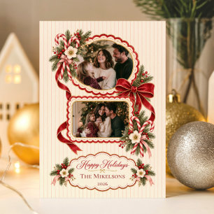 Foto Coquette Candy Cane Weihnachtsfeier Feiertagskarte