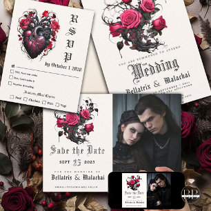 Macabre Crimson Rose Ihr Foto Save The Date