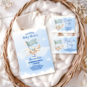 Flugzeug Adventure erwartet Diapper Raffle Begleitkarte