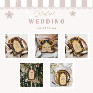 Goldene Mondbarock-Hochzeit Einladung