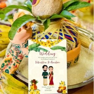 Telugu Tamil Süd-Indische Hochzeitseinladung Einladung