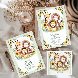 Tropical Jungle Safari Animals Baby Dusche Pappteller