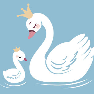 Blue Swans Baby Showbird mit Crown Einladung