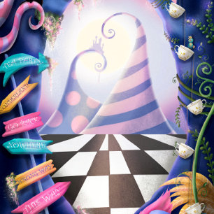 Alice im Wunderland, Babydusche per Post Einladung