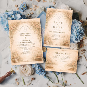 Romantische botanische Wildblumengartenhochzeit Save The Date