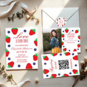 Liebe ist Berry Sweet Fruit Brautparty Runder Aufkleber