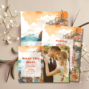 Foto Modernes Elegantes Italien Hochzeit in Urlaub Save The Date