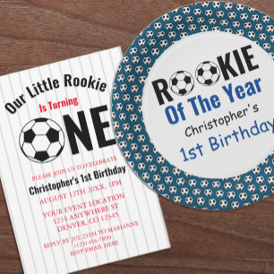 Rookie Soccer 1. Geburtstag Pappteller