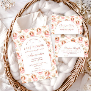 Vintage-Feenzauber-Babyparty für kleine Mädchen Einladung