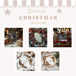 Rustikales Lantern Weihnachts-Party Runder Aufkleber