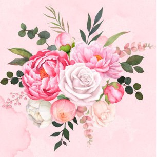 Elegante Rosa White Watercolor Peonies Wedding Einladung