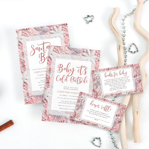 Winter Blush Pink Snowflake Babydusche Banner