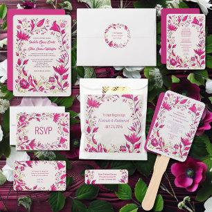 Spring Magenta Garden Hochzeit der Blumen Serviette