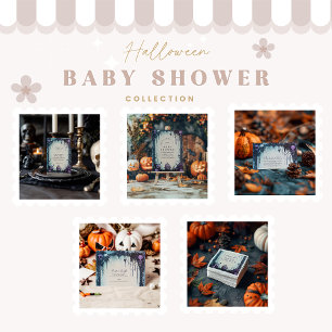 Helle Gothic Halloween Baby Dusche Einladung