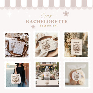 Camp Cabin Crew vor Bachelorette Wandteppich Mit Holzrahmen