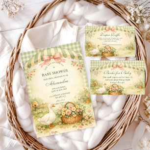 Cottagecore Verrückte Gans Garten Windel-Raffle Begleitkarte