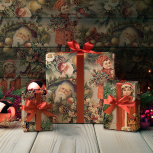 Vintage-Weihnachtsbaumkugeln im viktorianischen St Satinband